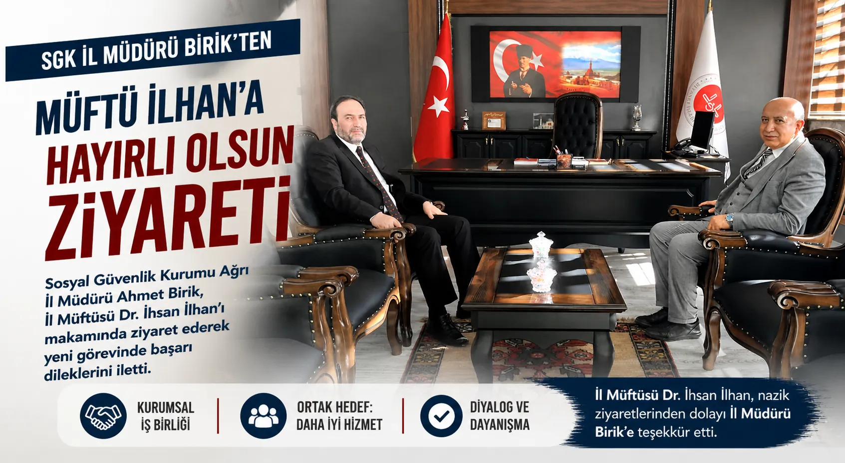 SGK Müdürü Birik’ten Müftü İlhan’a ziyaret