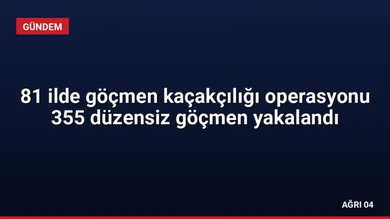 81 ilde göçmen kaçakçılığı operasyonu 355 düzensiz göçmen yakalandı
