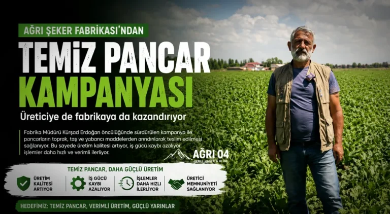 Ağrı Şeker Fabrikası’nda “Temiz Pancar” Dönemi Devam Ediyor