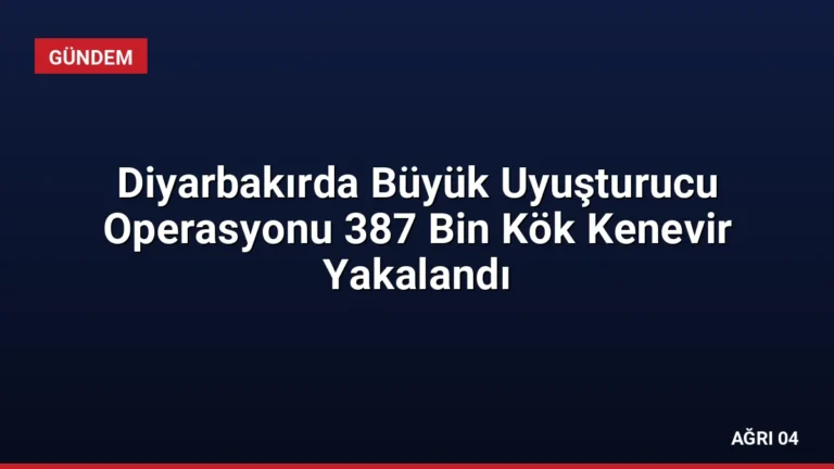Diyarbakırda Büyük Uyuşturucu Operasyonu 387 Bin Kök Kenevir Yakalandı