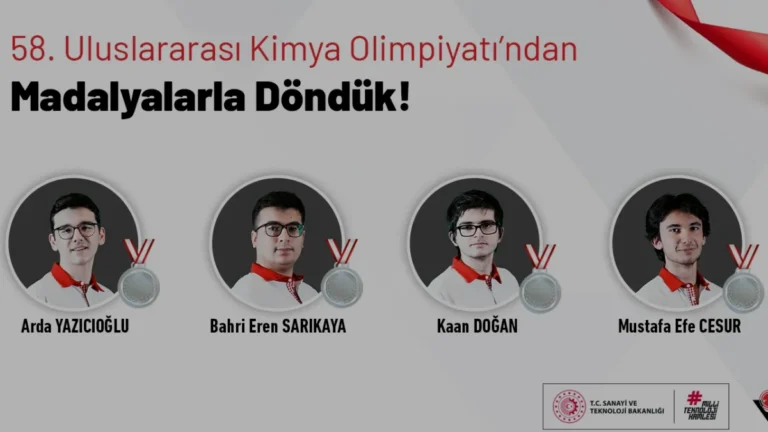 Türk Öğrenciler 58 Uluslararası Kimya Olimpiyatında 4 Gümüş Madalya Kazandı