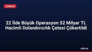 22 İlde Büyük Operasyon 52 Milyar TL Hacimli Dolandırıcılık Çetesi Çökertildi