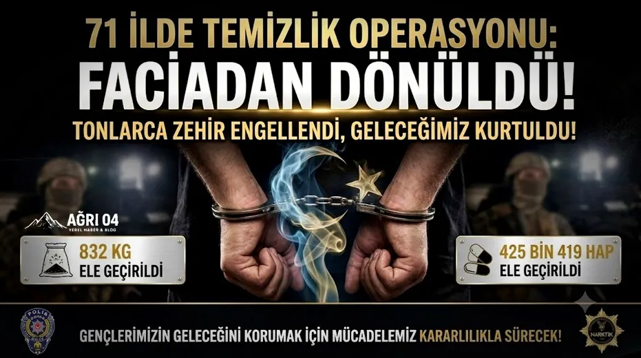 Ağrı Dahil 71 İlde Dev Narkotik Operasyonu: 844 Tutuklama