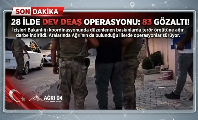 Ağrı Dahil 28 İlde DEAŞ Operasyonu: 83 Şüpheli