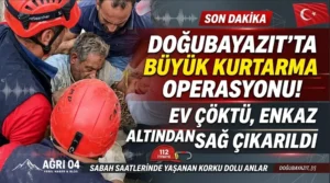 Doğubayazıt’ta Korkutan Ev Çökmesi: Enkaz Altından Çıkarıldı!